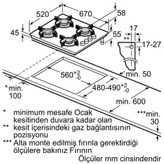 Siemens Beyaz Cam Ankastre Ocak