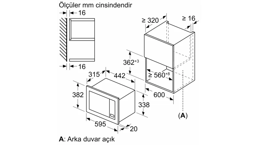 Siemens 20 lt Ankastre Mikrodalga Fırın