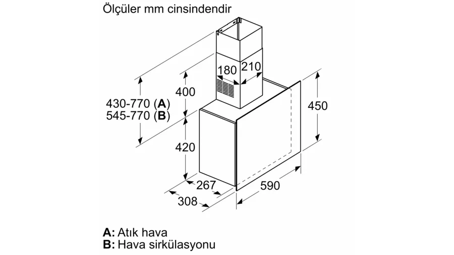 Siemens Beyaz Duvar Tipi Davlumbaz