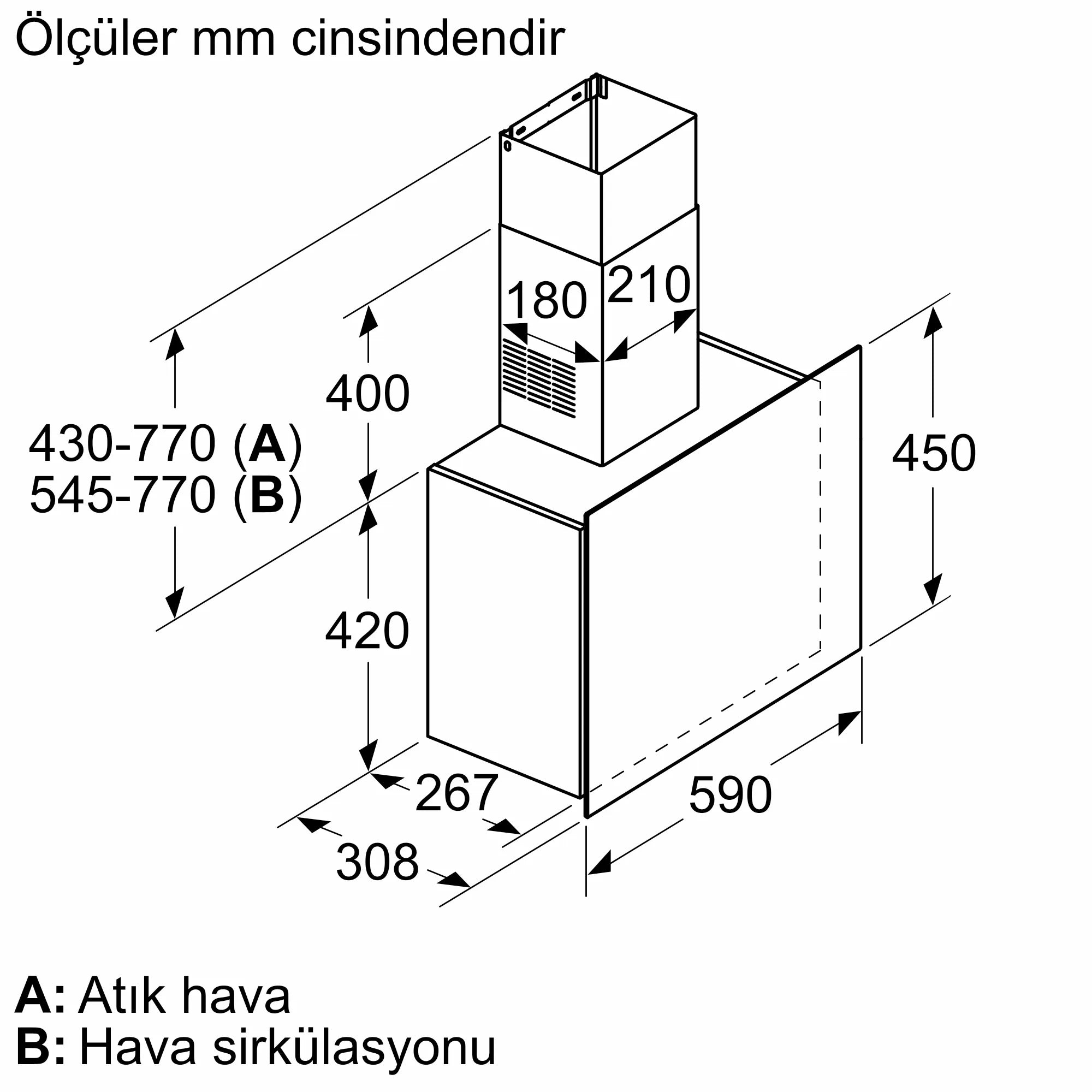 Siemens Duvar Tipi Davlumbaz 60 cm Siyah Cam