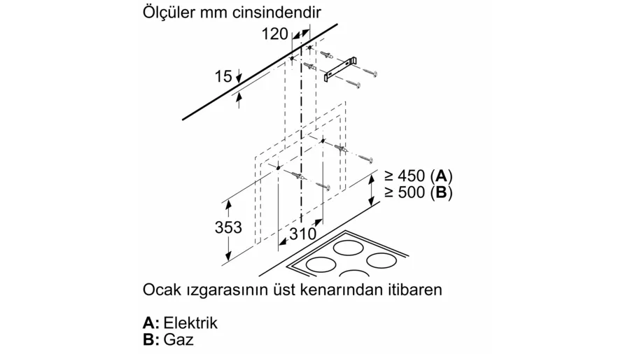 Siemens Siyah Duvar Tipi Davlumbaz