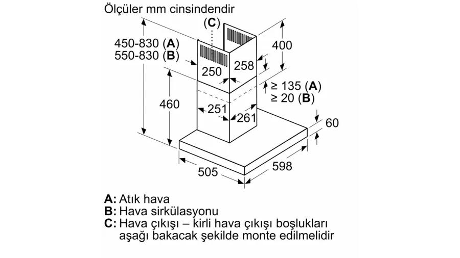 Siemens Beyaz Duvar Tipi Davlumbaz