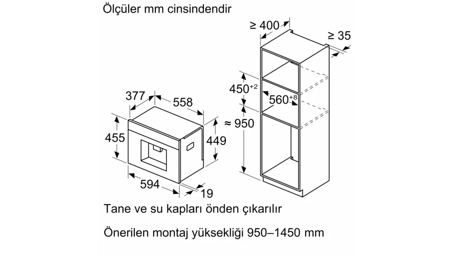 Siemens Tam Otomatik Ankastre Espresso Makinesi