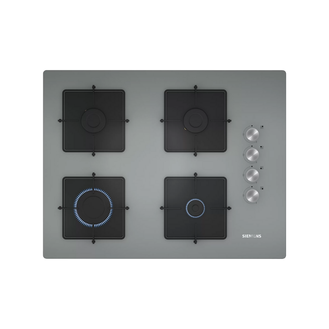 Siemens Gazlı Ocak 67 cm Sert Cam Titanyum Gri