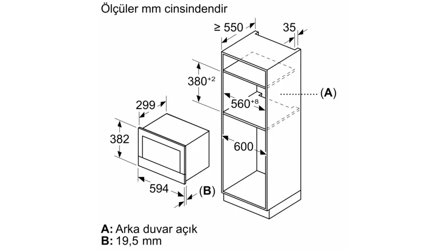 Siemens 21 lt Ankastre Mikrodalga Fırın