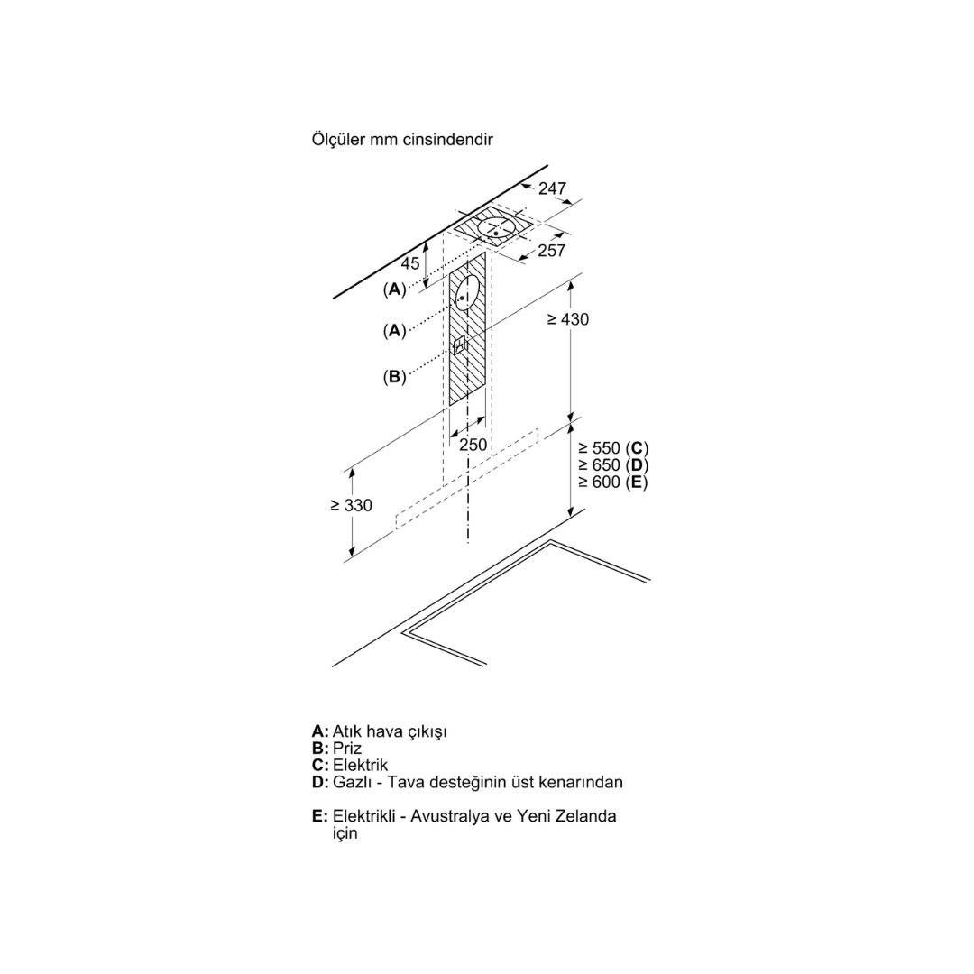 Siemens Duvar Tipi Davlumbaz 60 Cm Paslanmaz Çelik