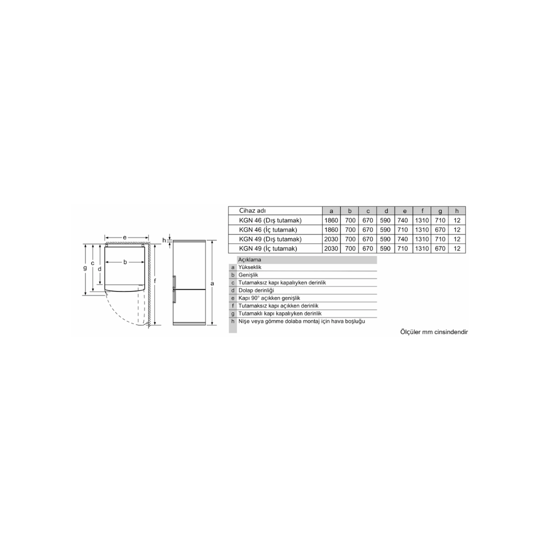 Siemens KG46NUI30N Alttan Donduruculu Buzdolabı Inox