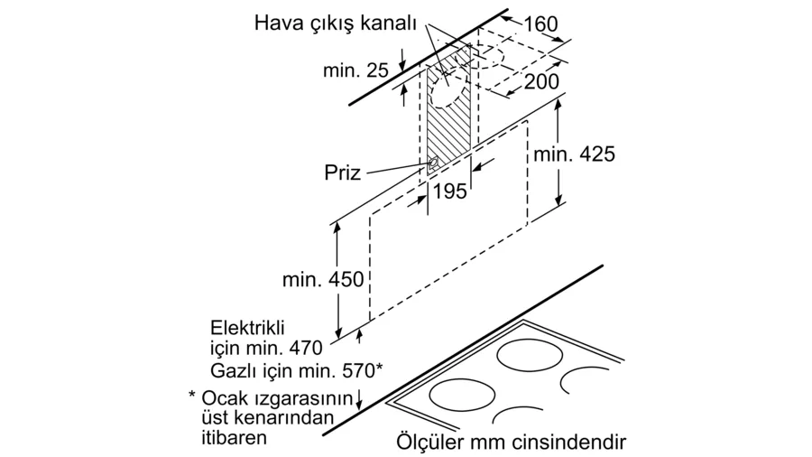 Siemens Beyaz Duvar Tipi Davlumbaz