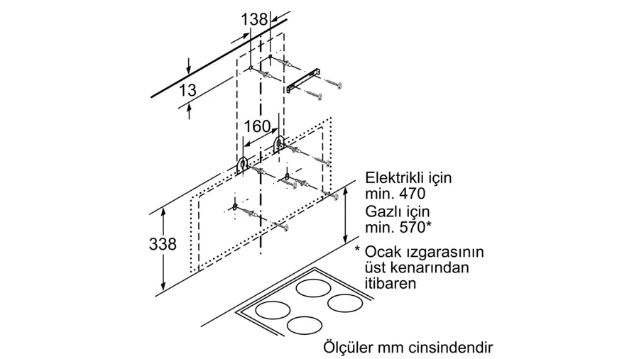 Siemens Siyah Duvar Tipi Davlumbaz