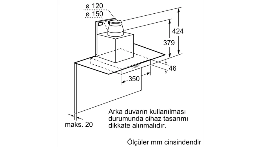 Siemens Inox Duvar Tipi Davlumbaz