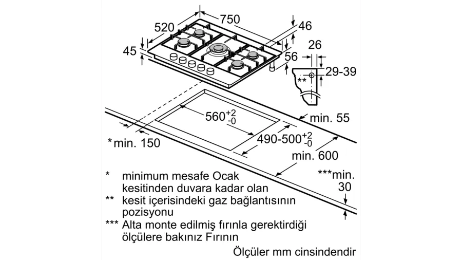 Siemens iQ700 stepFlame Wok Gözlü Siyah Cam Ankastre Ocak