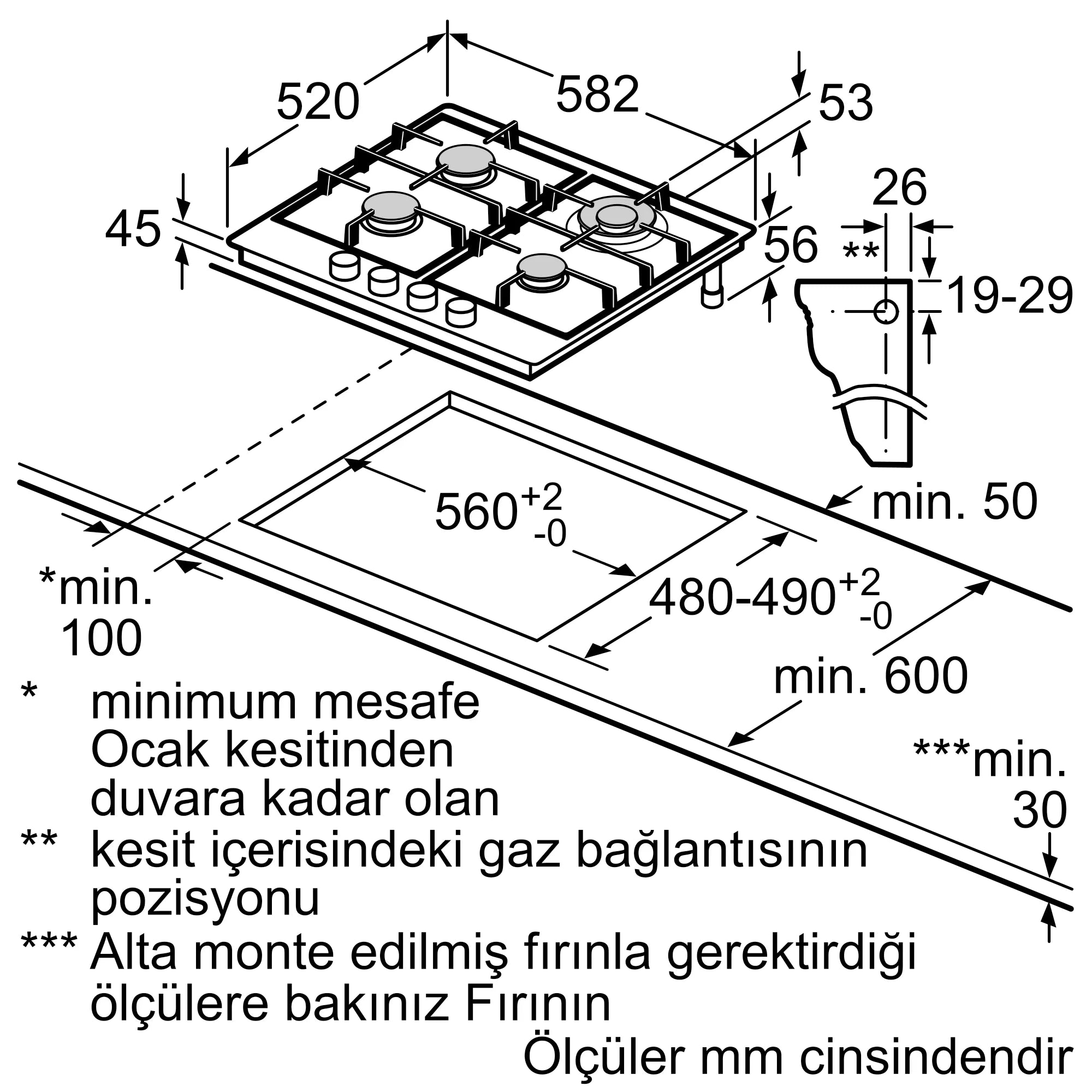 Siemens  Wok Gözlü Inox Ankastre Ocak