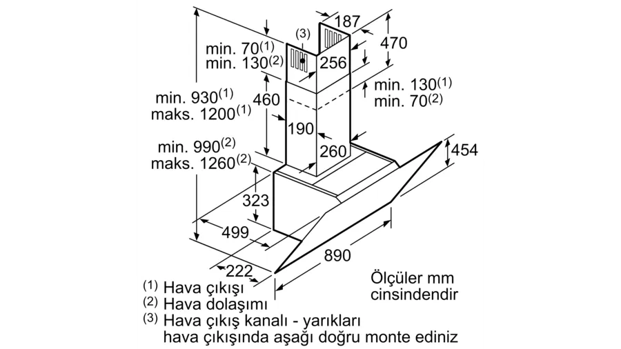 Siemens Siyah Duvar Tipi Davlumbaz