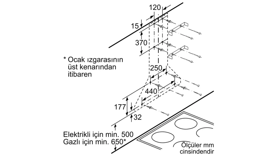 Siemens Inox Duvar Tipi Davlumbaz