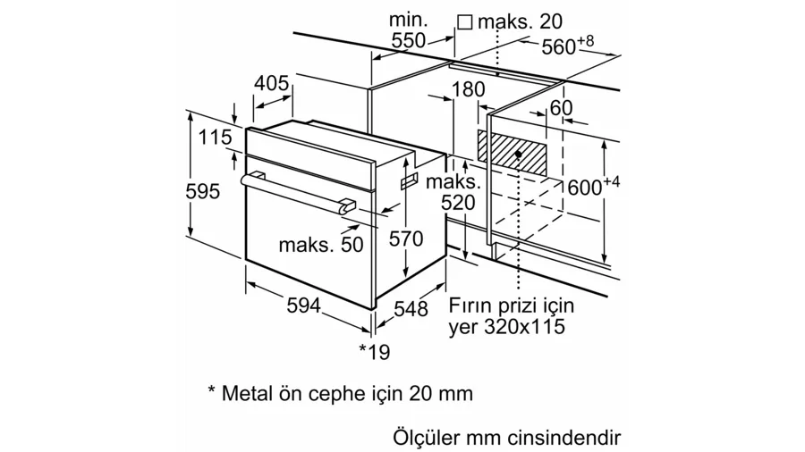 Siemens 66 Litre Siyah Ankastre Fırın